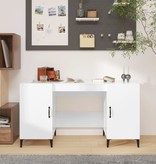 VidaXL Bureau 140x50x75 cm bewerkt hout hoogglans wit