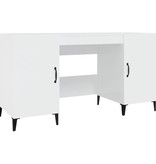 VidaXL Bureau 140x50x75 cm bewerkt hout hoogglans wit