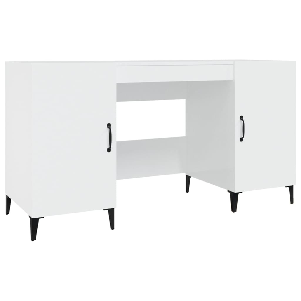 VidaXL Bureau 140x50x75 cm bewerkt hout hoogglans wit