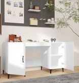 VidaXL Bureau 140x50x75 cm bewerkt hout hoogglans wit