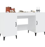 VidaXL Bureau 140x50x75 cm bewerkt hout hoogglans wit