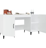 VidaXL Bureau 140x50x75 cm bewerkt hout hoogglans wit