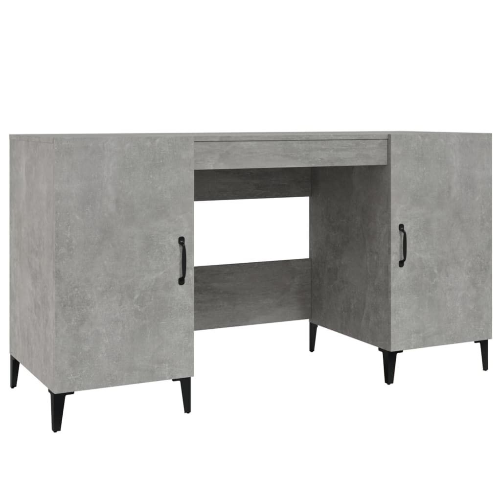 VidaXL Bureau 140x50x75 cm bewerkt hout betongrijs