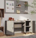 VidaXL Bureau 140x50x75 cm bewerkt hout betongrijs