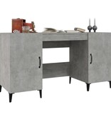 VidaXL Bureau 140x50x75 cm bewerkt hout betongrijs