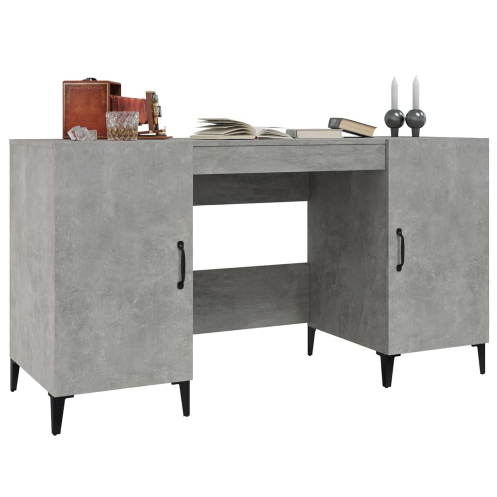 VidaXL Bureau 140x50x75 cm bewerkt hout betongrijs