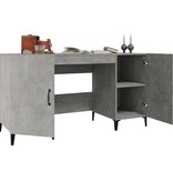 VidaXL Bureau 140x50x75 cm bewerkt hout betongrijs