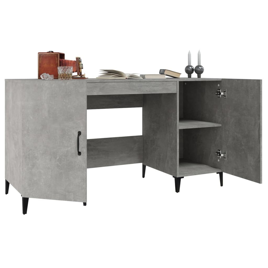 VidaXL Bureau 140x50x75 cm bewerkt hout betongrijs