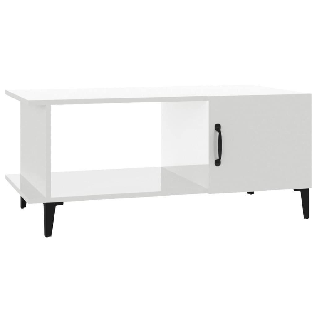 VidaXL Salontafel 90x50x40 cm bewerkt hout hoogglans wit