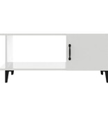 VidaXL Salontafel 90x50x40 cm bewerkt hout hoogglans wit