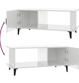 VidaXL Salontafel 90x50x40 cm bewerkt hout hoogglans wit