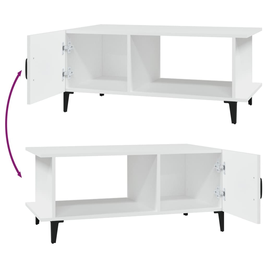 VidaXL Salontafel 90x50x40 cm bewerkt hout wit
