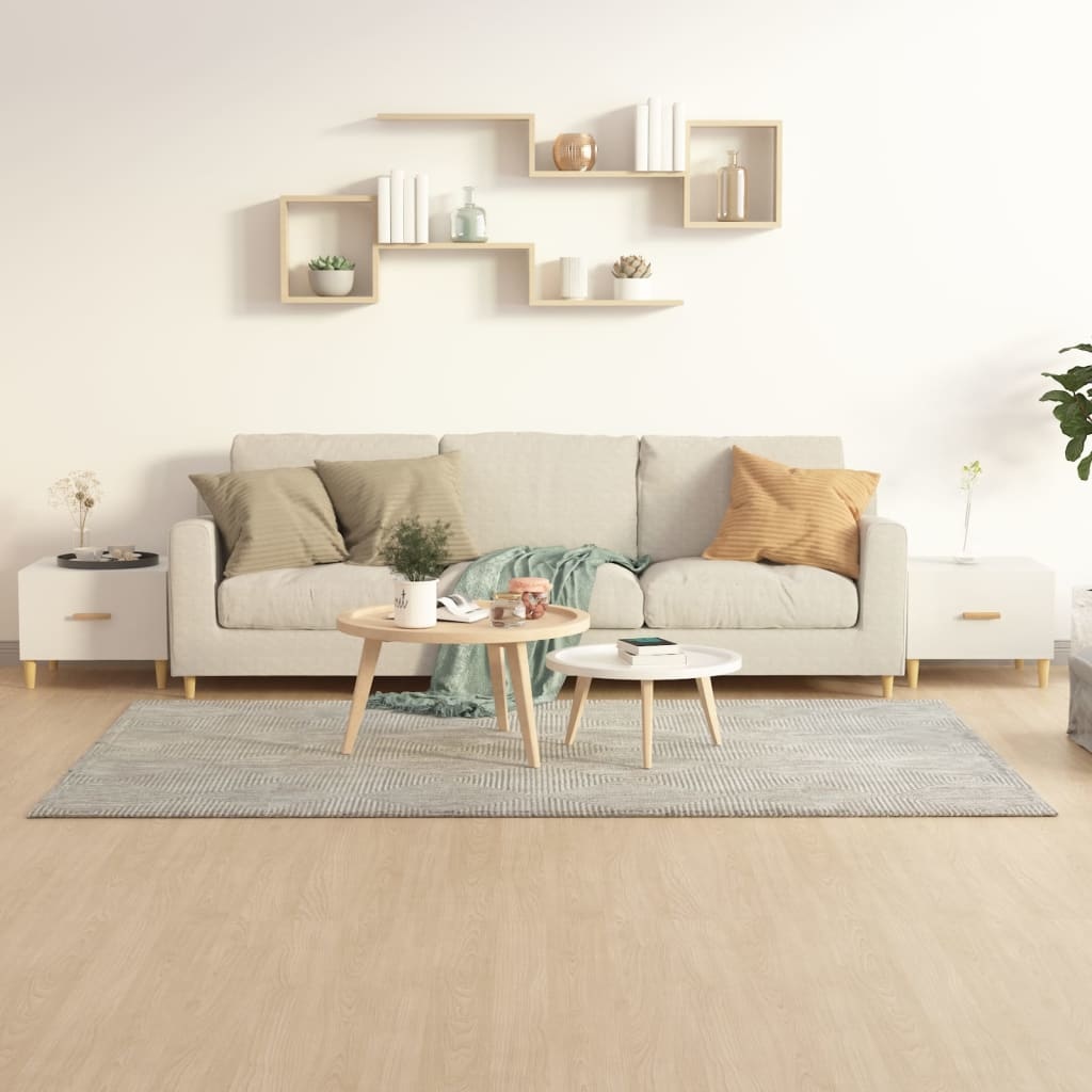 VidaXL Salontafels 2 st 50x50x40 cm bewerkt hout hoogglans wit