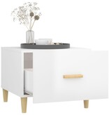 VidaXL Salontafels 2 st 50x50x40 cm bewerkt hout hoogglans wit