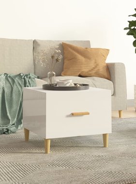 VidaXL Salontafel 50x50x40 cm bewerkt hout hoogglans wit