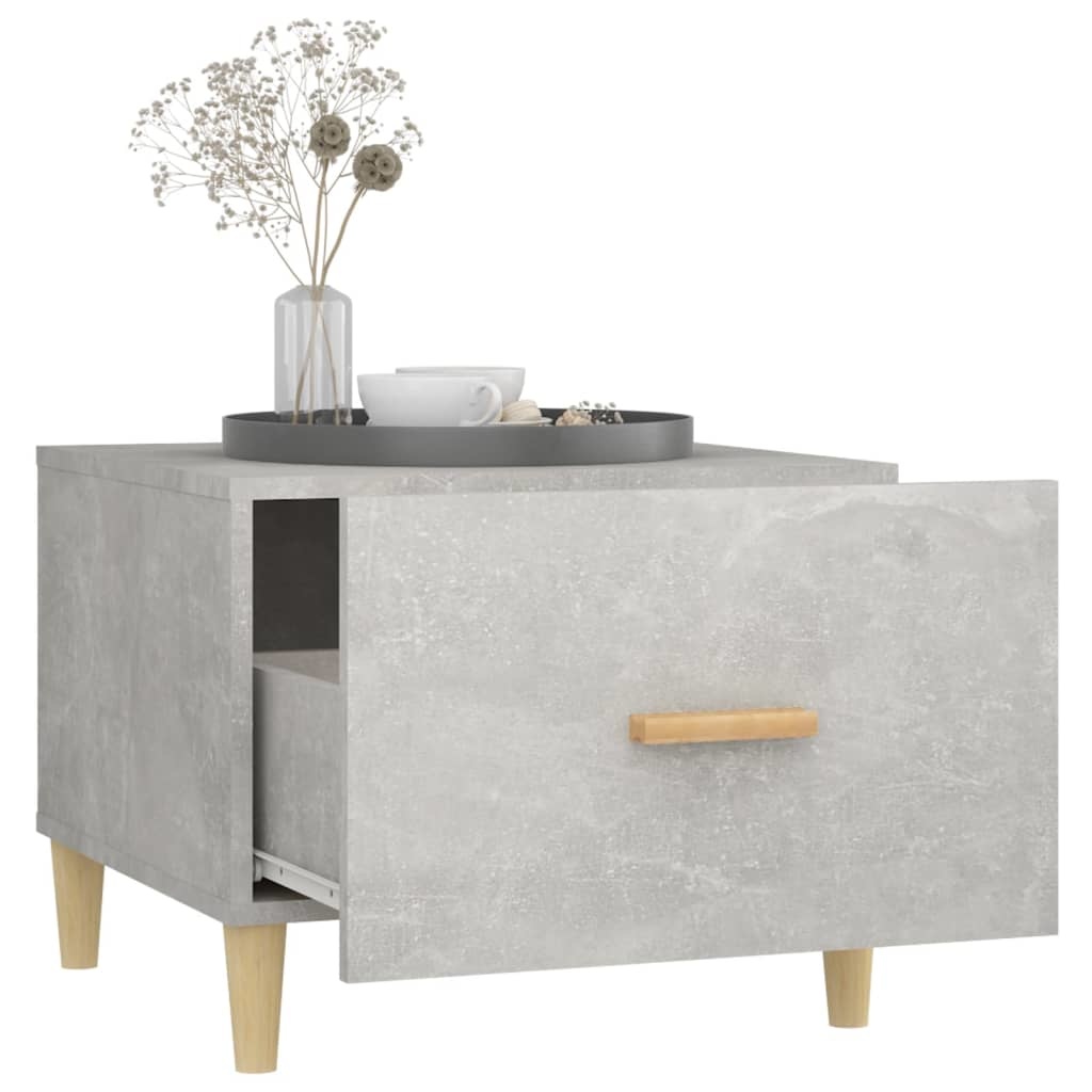VidaXL Salontafel 50x50x40 cm bewerkt hout betongrijs