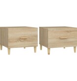 VidaXL Salontafels 2 st 50x50x40 cm bewerkt hout sonoma eikenkleurig
