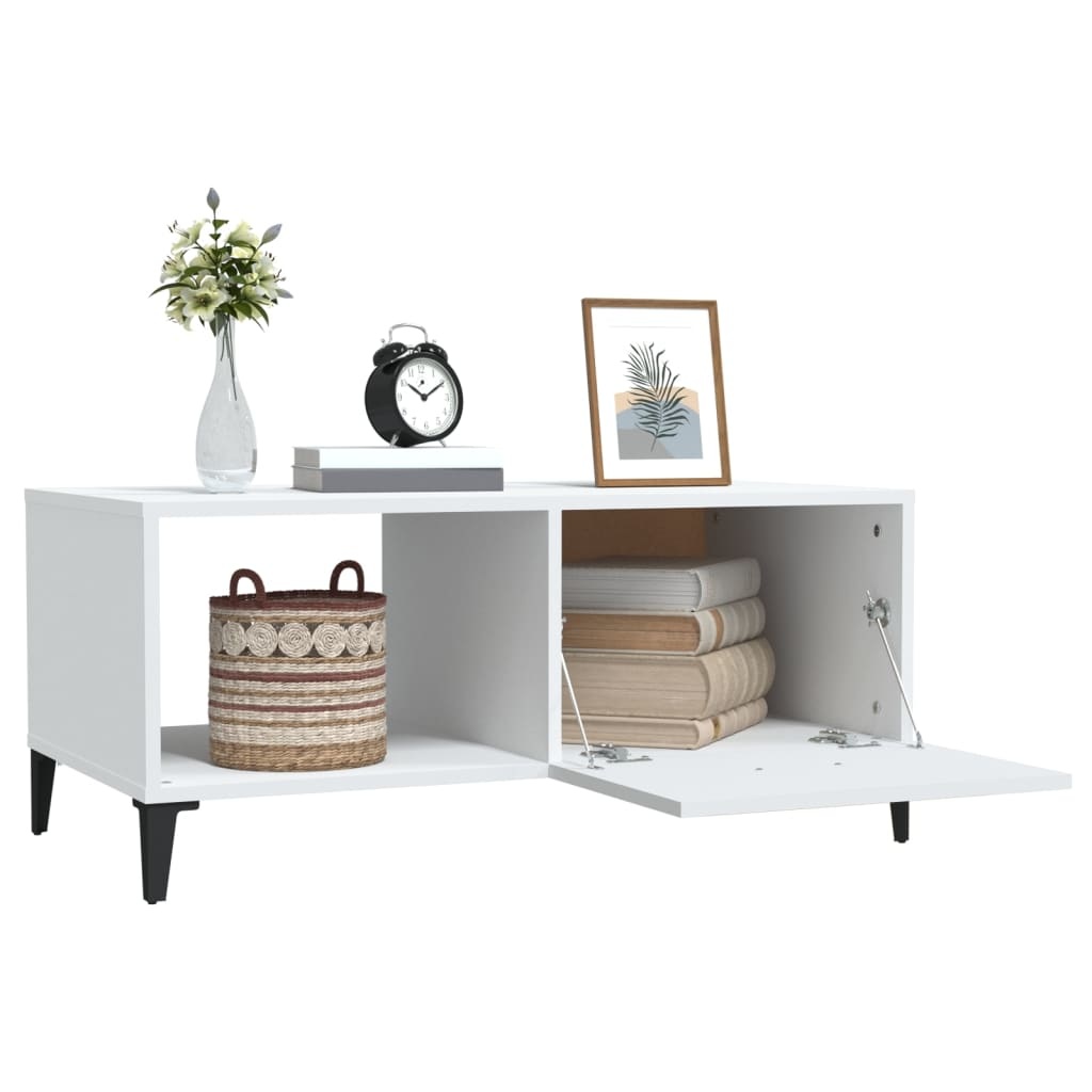 VidaXL Salontafel 90x50x40 cm bewerkt hout wit
