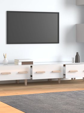 VidaXL Tv-meubel 150x34,5x30 cm bewerkt hout hoogglans wit