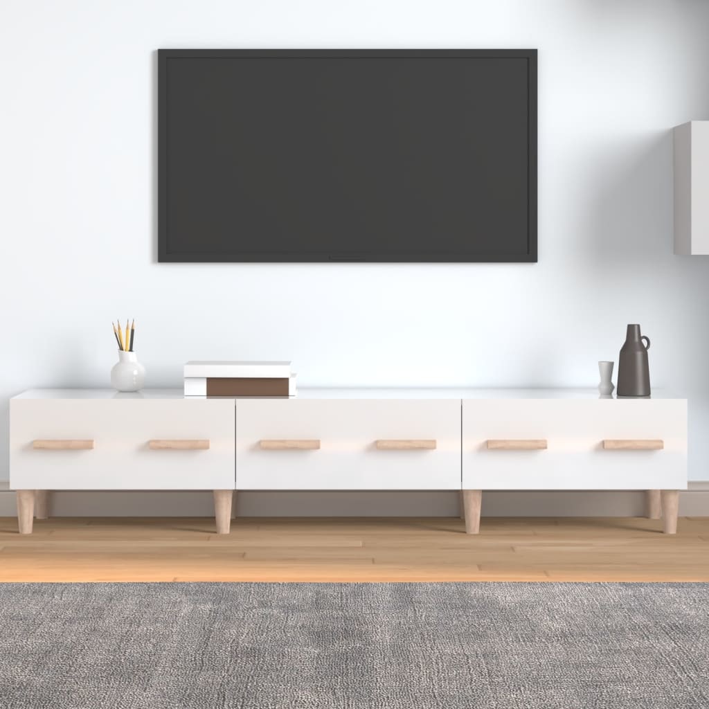 VidaXL Tv-meubel 150x34,5x30 cm bewerkt hout hoogglans wit