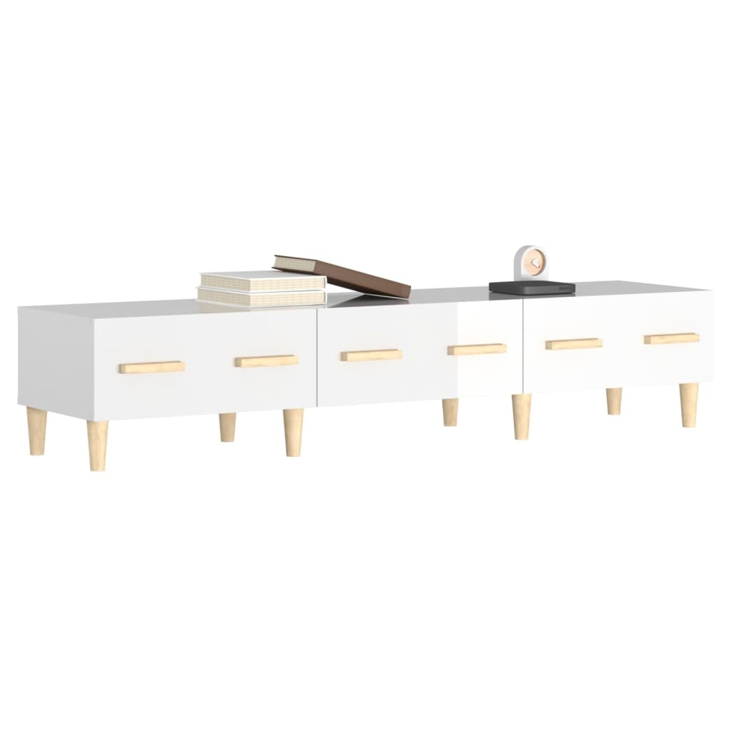 VidaXL Tv-meubel 150x34,5x30 cm bewerkt hout hoogglans wit