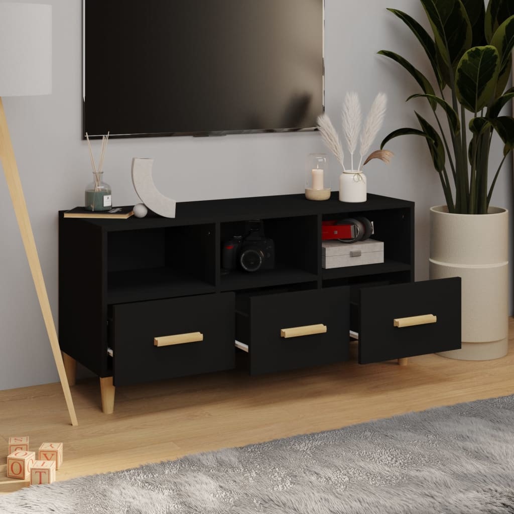VidaXL Tv-meubel 102x36x50 cm bewerkt hout zwart