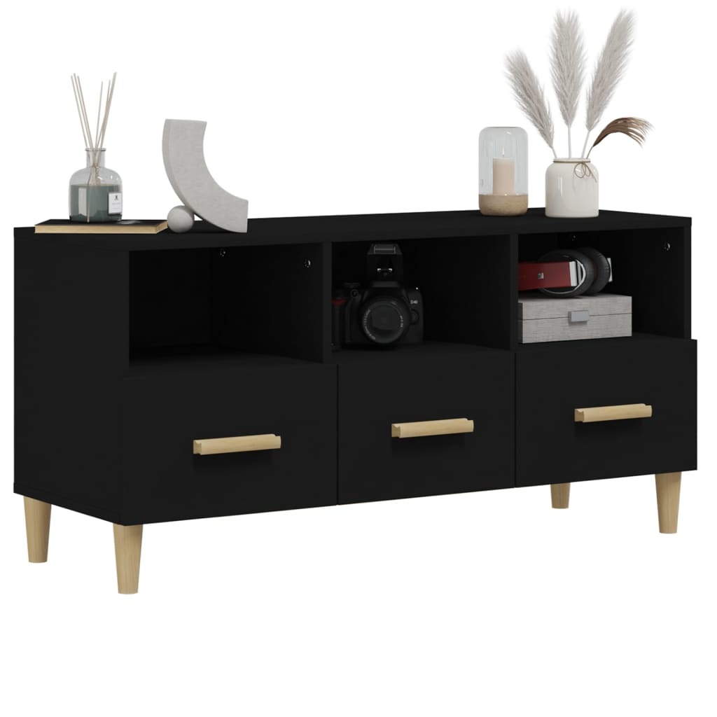 VidaXL Tv-meubel 102x36x50 cm bewerkt hout zwart