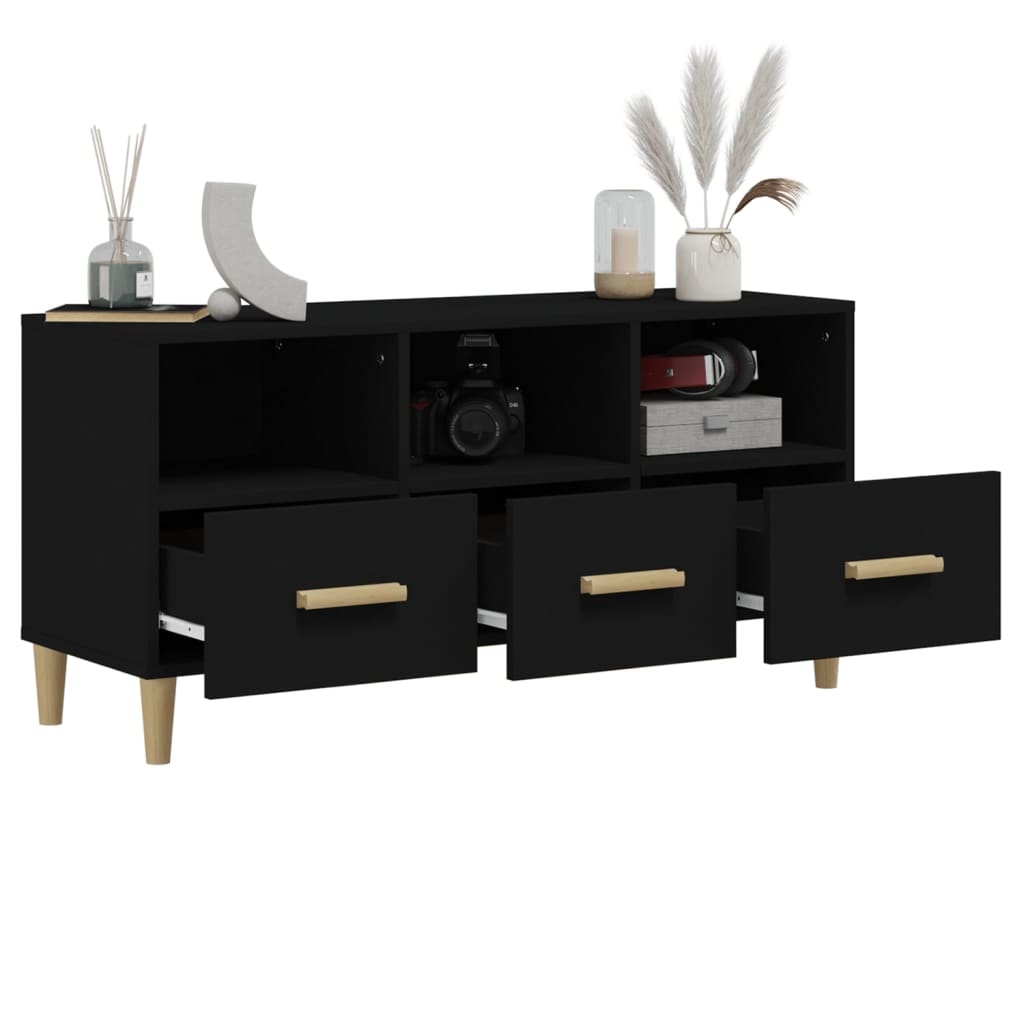 VidaXL Tv-meubel 102x36x50 cm bewerkt hout zwart