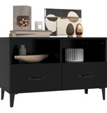 VidaXL Tv-meubel 80x36x50 cm bewerkt hout zwart
