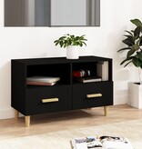 VidaXL Tv-meubel 80x36x50 cm bewerkt hout zwart