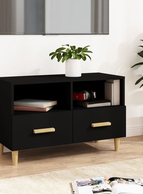 VidaXL Tv-meubel 80x36x50 cm bewerkt hout zwart