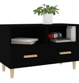 VidaXL Tv-meubel 80x36x50 cm bewerkt hout zwart