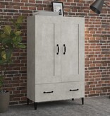 VidaXL Hoge kast 70x31x115 cm bewerkt hout betongrijs