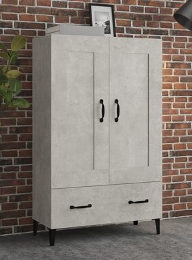 VidaXL Hoge kast 70x31x115 cm bewerkt hout betongrijs