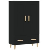 VidaXL Hoge kast 70x31x115 cm bewerkt hout zwart