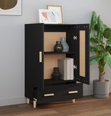 VidaXL Hoge kast 70x31x115 cm bewerkt hout zwart