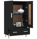VidaXL Hoge kast 70x31x115 cm bewerkt hout zwart