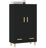 VidaXL Hoge kast 70x31x115 cm bewerkt hout zwart