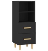 vidaXL Dressoir 34,5x34x90 cm bewerkt hout zwart