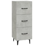 VidaXL Dressoir 34,5x34x90 cm bewerkt hout betongrijs
