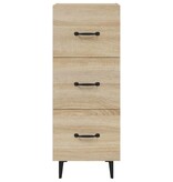 vidaXL Dressoir 34,5x34x90 cm bewerkt hout sonoma eiken