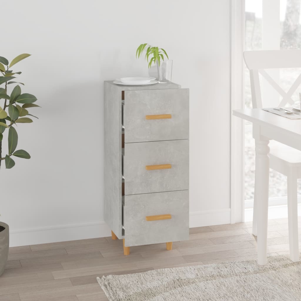 VidaXL Dressoir 34,5x34x90 cm bewerkt hout betongrijs