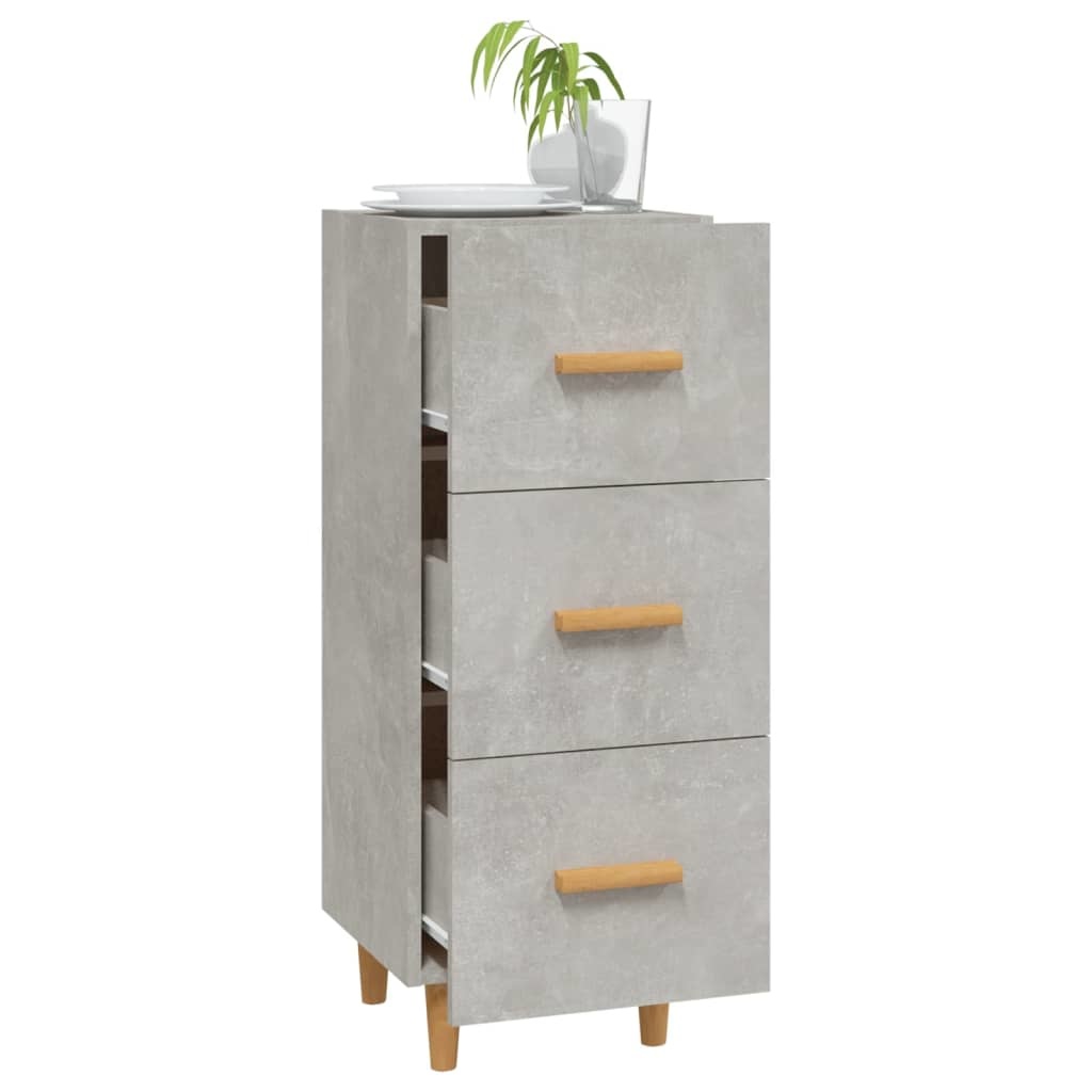 VidaXL Dressoir 34,5x34x90 cm bewerkt hout betongrijs