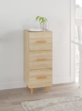 VidaXL Dressoir 34,5x34x90 cm bewerkt hout sonoma eiken