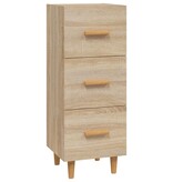 VidaXL Dressoir 34,5x34x90 cm bewerkt hout sonoma eiken