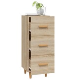VidaXL Dressoir 34,5x34x90 cm bewerkt hout sonoma eiken