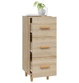 vidaXL Dressoir 34,5x34x90 cm bewerkt hout sonoma eiken