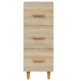 VidaXL Dressoir 34,5x34x90 cm bewerkt hout sonoma eiken