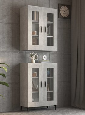 VidaXL Hangkast 69,5x34x90 cm betongrijs