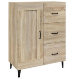 VidaXL Dressoir 69,5x34x90 cm bewerkt hout sonoma eikenkleurig
